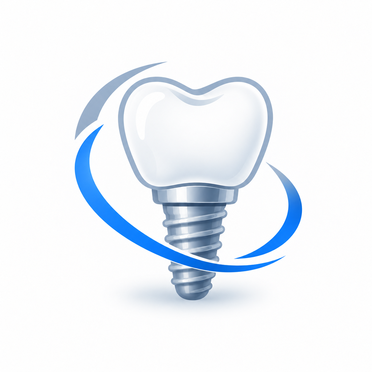 Ilustración de un implante dental con su corona